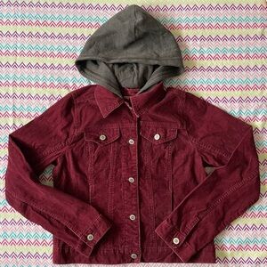 Hollister Co. Women's Burgundy and Red Jacket Size L